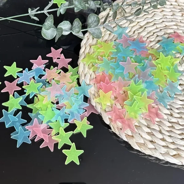 Glow in the Dark Star Wall Stickers – 50/1000pcs Luminous Ceiling Decor for Kids Rooms