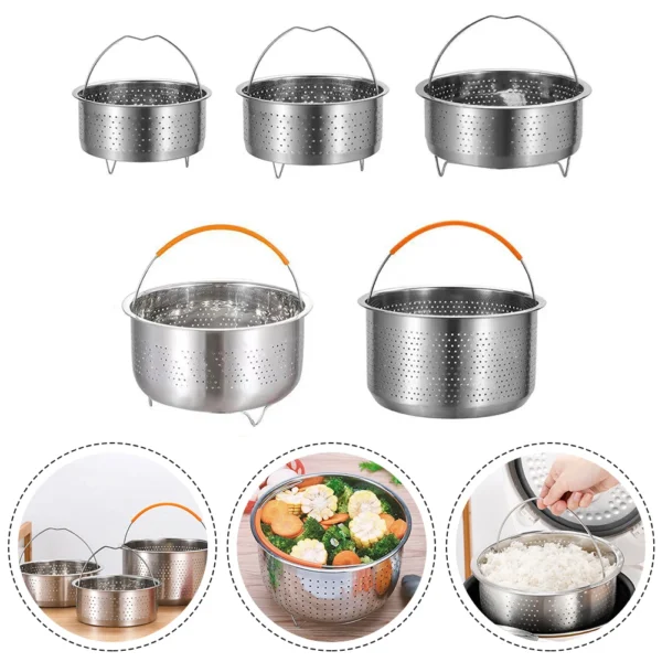 Stainless Steel Steamer Basket for Instant Pot with Silicone Handle