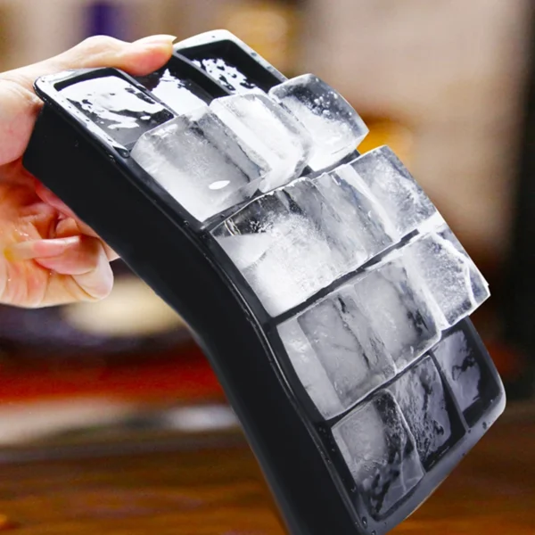 Large Silicone Ice Cube Tray Mold – 4/6/8/15 Grid for DIY Bar & Drink Ice Blocks