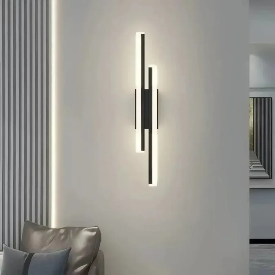 Modern LED Wall Sconce – Copper Pipe & Acrylic Indoor Light Fixture